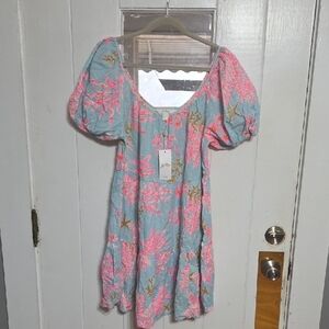 NWT Lilly Pulitzer Zemni Coverup Dress Multi Royal Coral Tiered Skirt BoHo Sz S